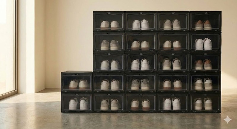 [6/12/24] Pack Stackable Shoe Storage Boxes – Extra Large Clear Sneaker Display gallery