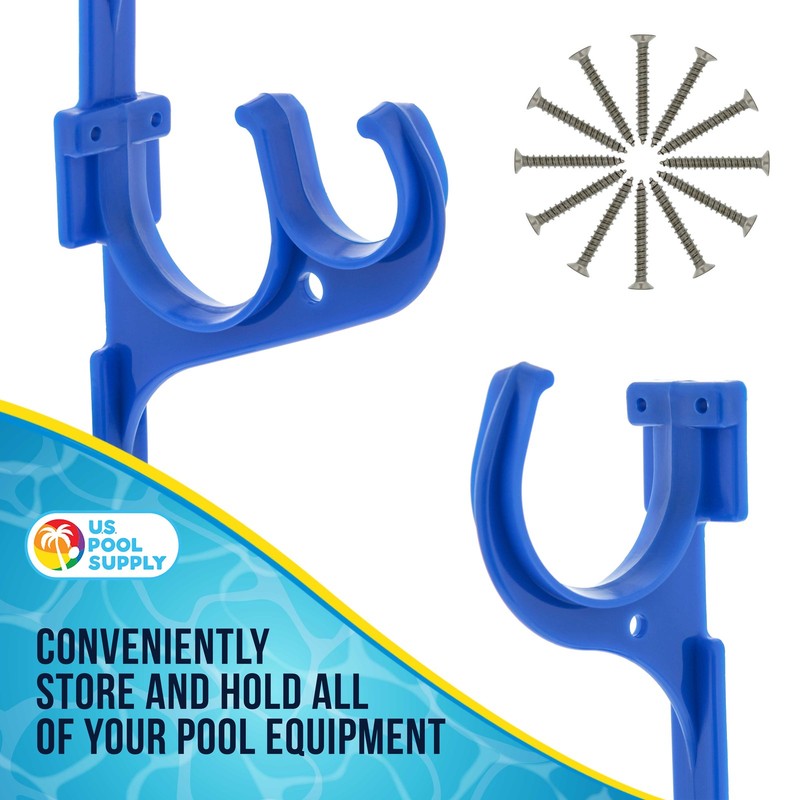 Plastic Swimming Pool Hanger Set, Hold Telescopic Poles, Nets, Brushes, Vacuums gallery