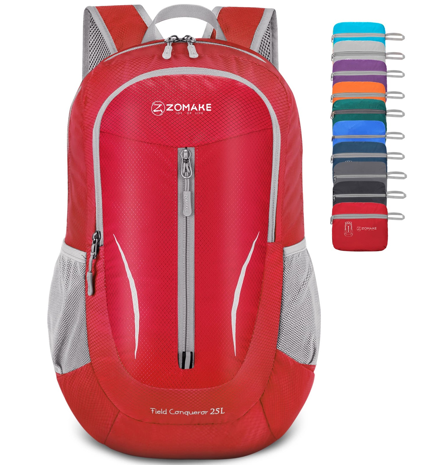 25L Red Ultra Lightweight Packable Backpack Foldable Water Resistant Hiking