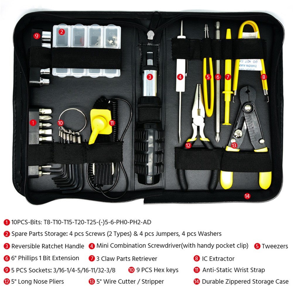 34 In 1 Computer Repair Hand Tool Set Kit Screwdriver Tweezer Bits Hex PC Laptop gallery