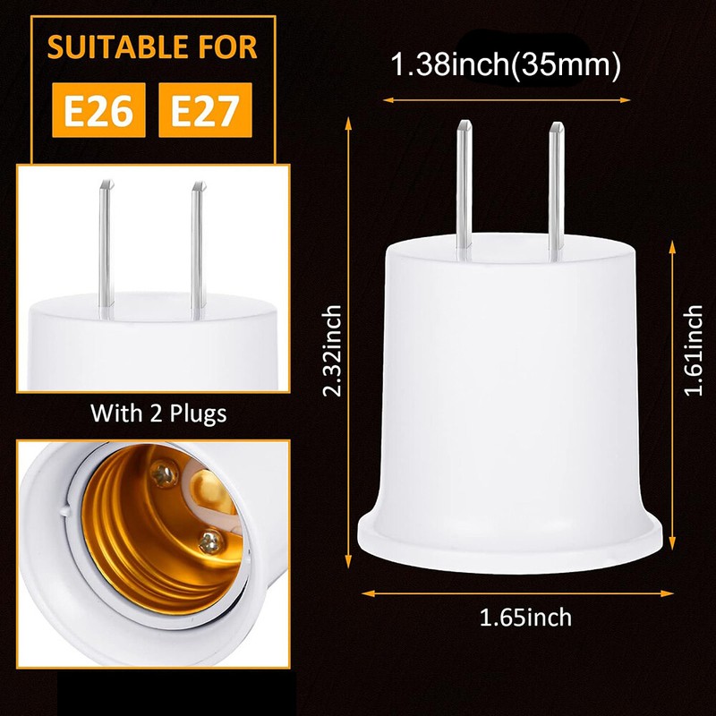 5/10PCS E26/E27 Light Bulb Socket to US Plug Adapter Converter Lamp Holder gallery