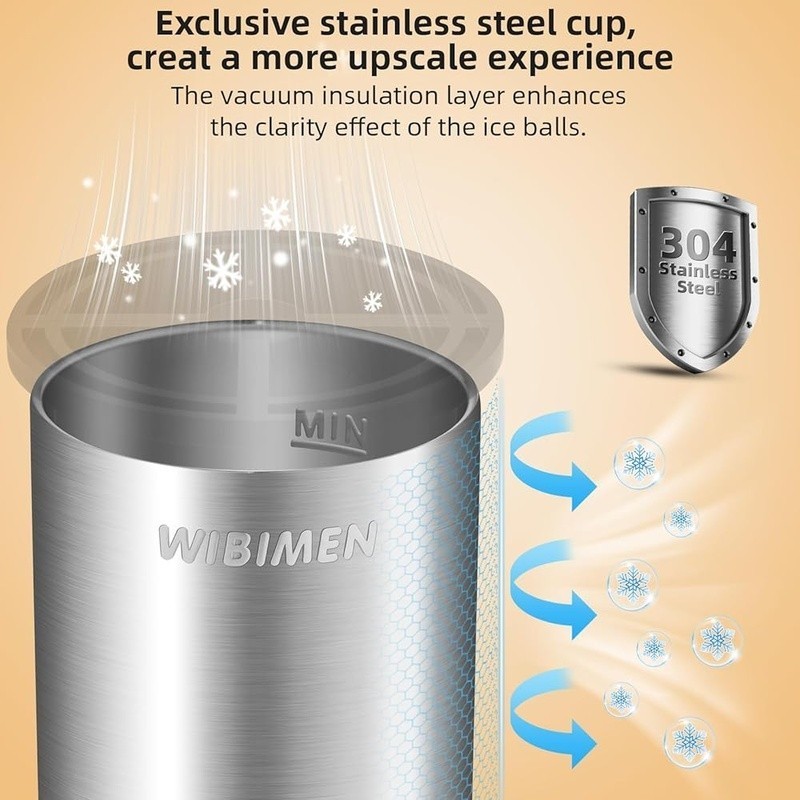 Clear Ice Cube Maker Ball Stainless Steel Ice Maker Whiskey Cocktail Gifts New gallery