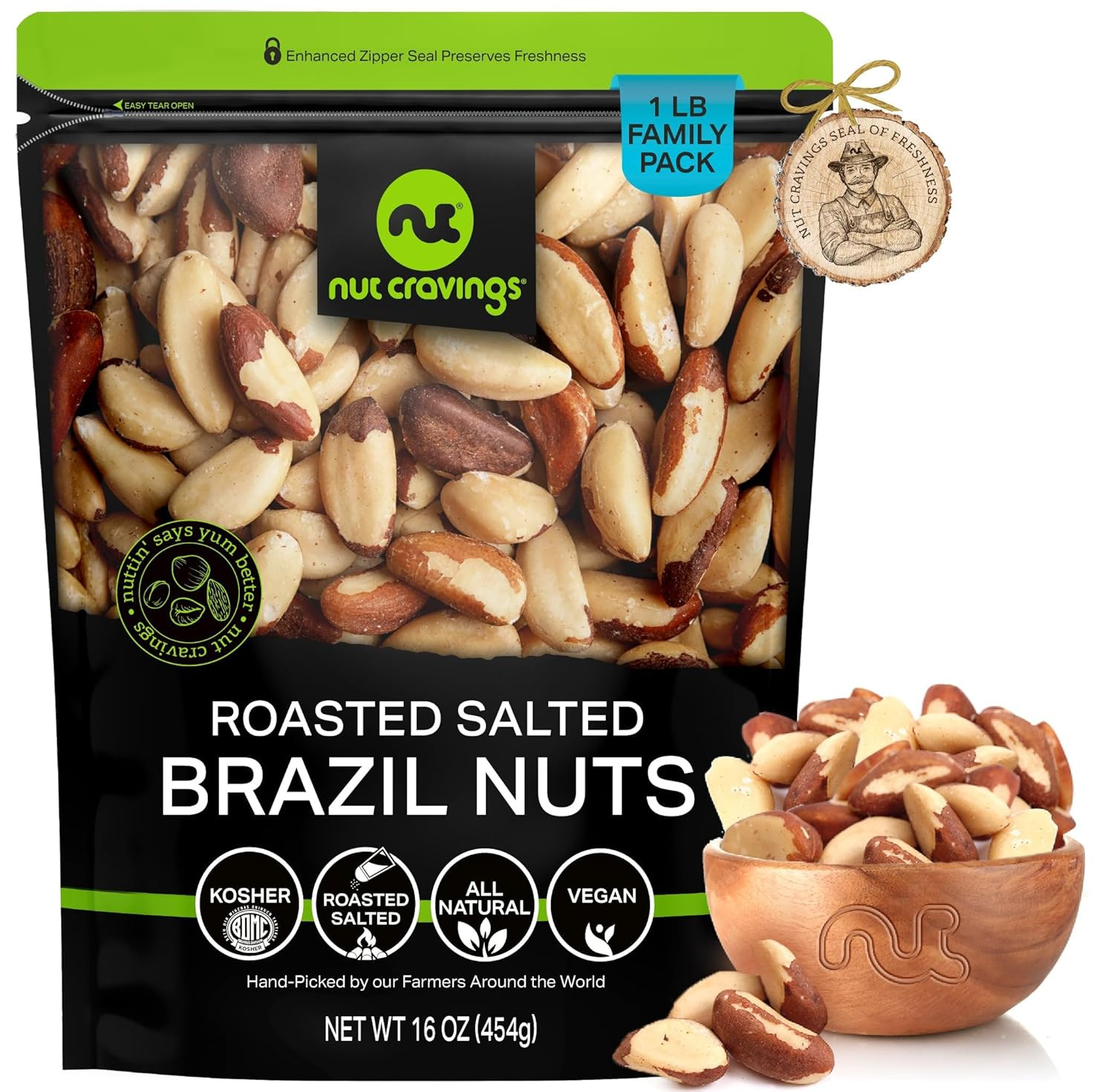 - Brazil Nuts Roasted & Salted - No Shell, Whole (16Oz - 1 LB) Bulk Nuts Packed gallery