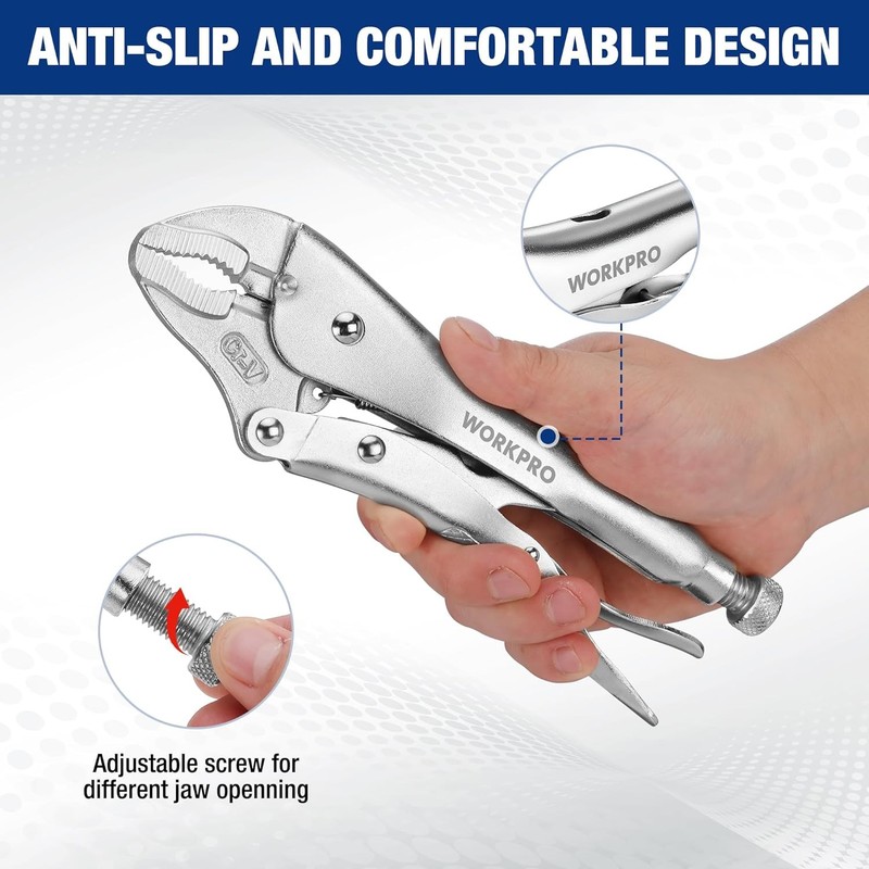 WORKPRO 5-Piece Locking Pliers Set Vice Grips w/Chrome-vanadium Steel Tool Set gallery