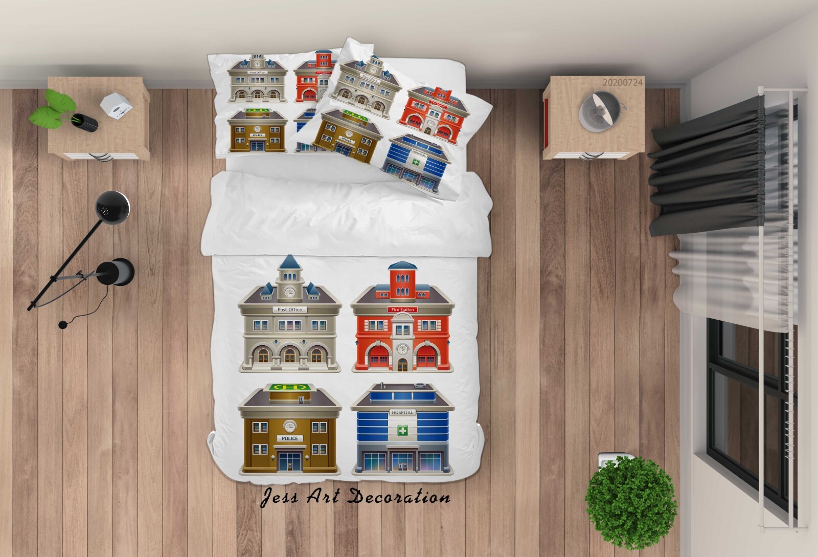 3D Cartoon Building Colorful Quilt Cover Set Bedding Sets Pillowcases 64 gallery