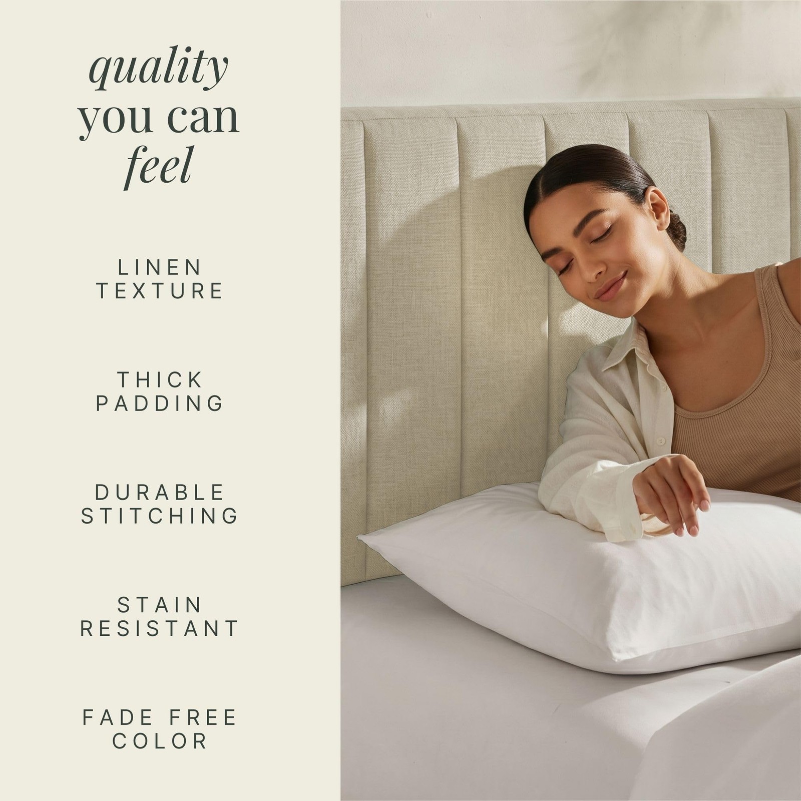 Upholstered King Headboard Channel Stitched Soundproof Linen VC-HH-RHB K Hearth gallery