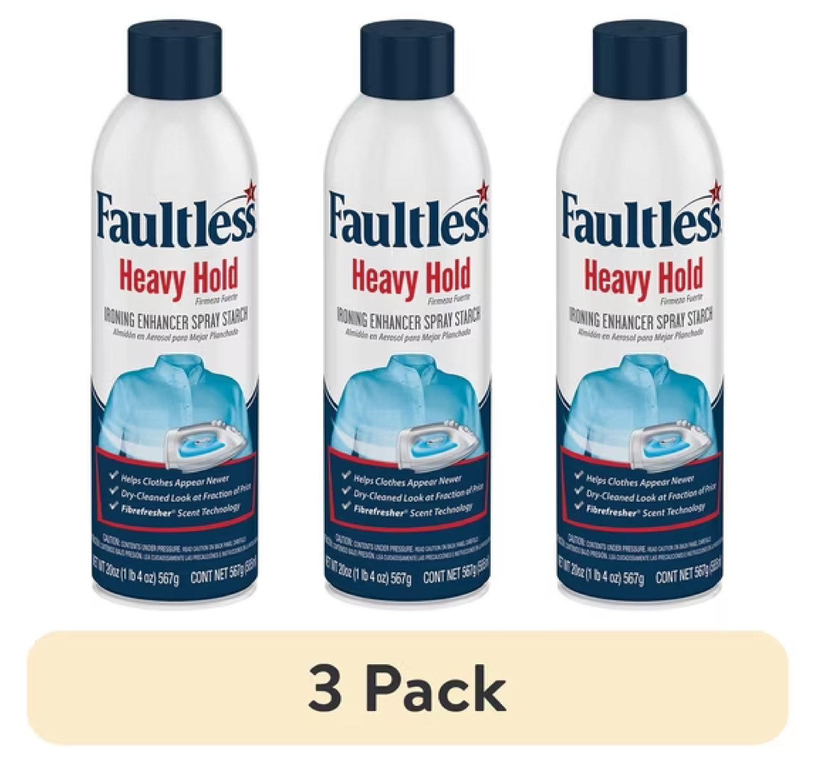 Faultless Heavy Hold Ironing Enhancer Spray Starch 20 oz (3 pack) gallery