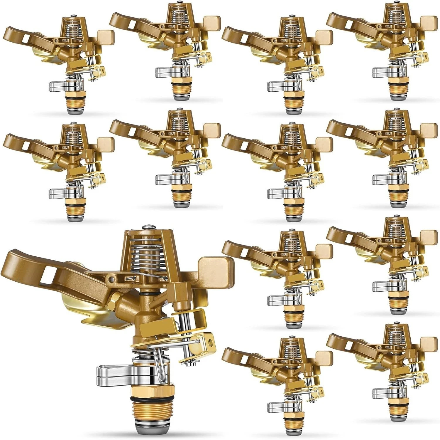 Ferraycle 12 Pieces 1/2 Inch Brass Impact Sprinkler Head with Nozzles Heavy D... gallery