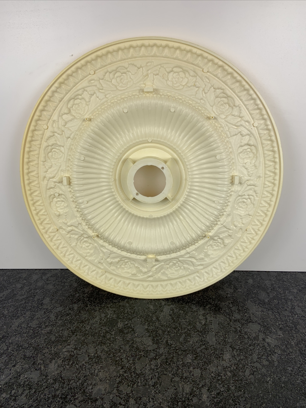 Unpainted Large 24" Dia Colonial Floral Ceiling Medallion For Light Fixtures gallery