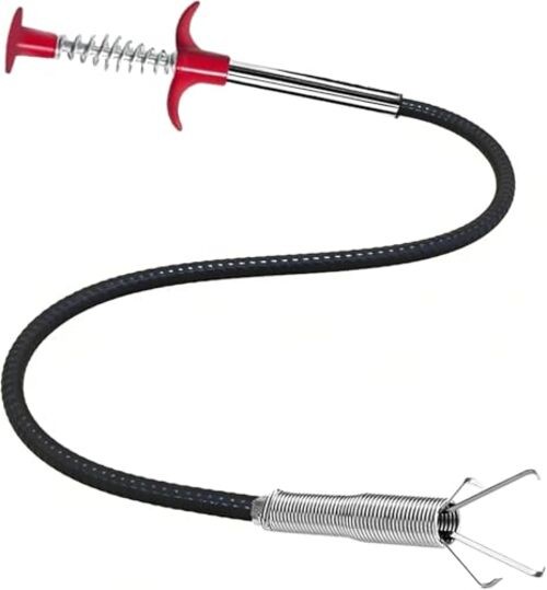 Drain Snake 33 Inch, 4-Claw Flexible Grabber, Drain Clog Remover for 33inch gallery