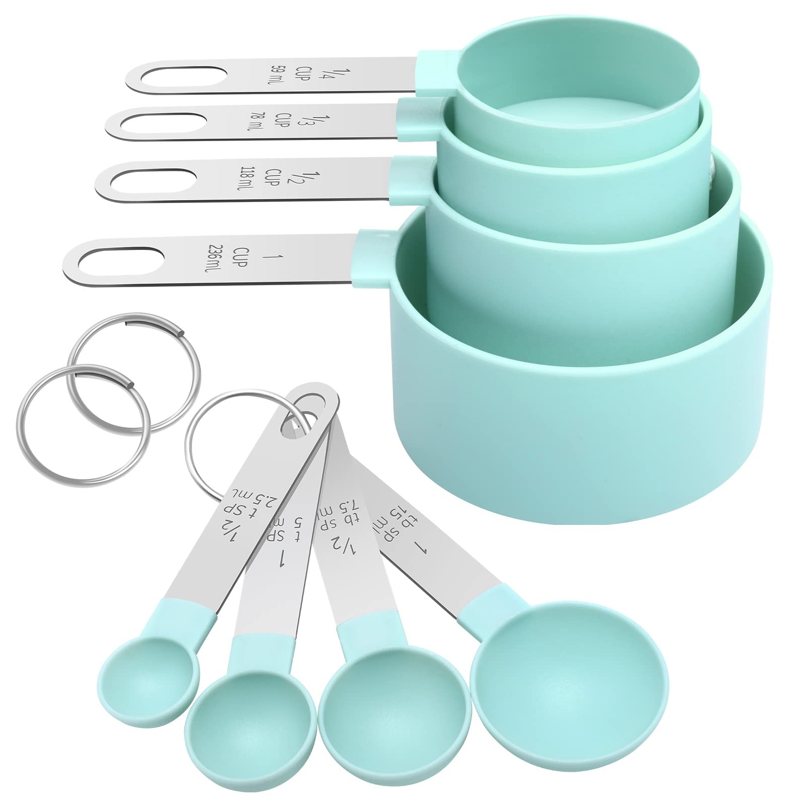 8pcs/set Measuring Cups And Measuring Spoons Set with Stainless Steel Handle gallery