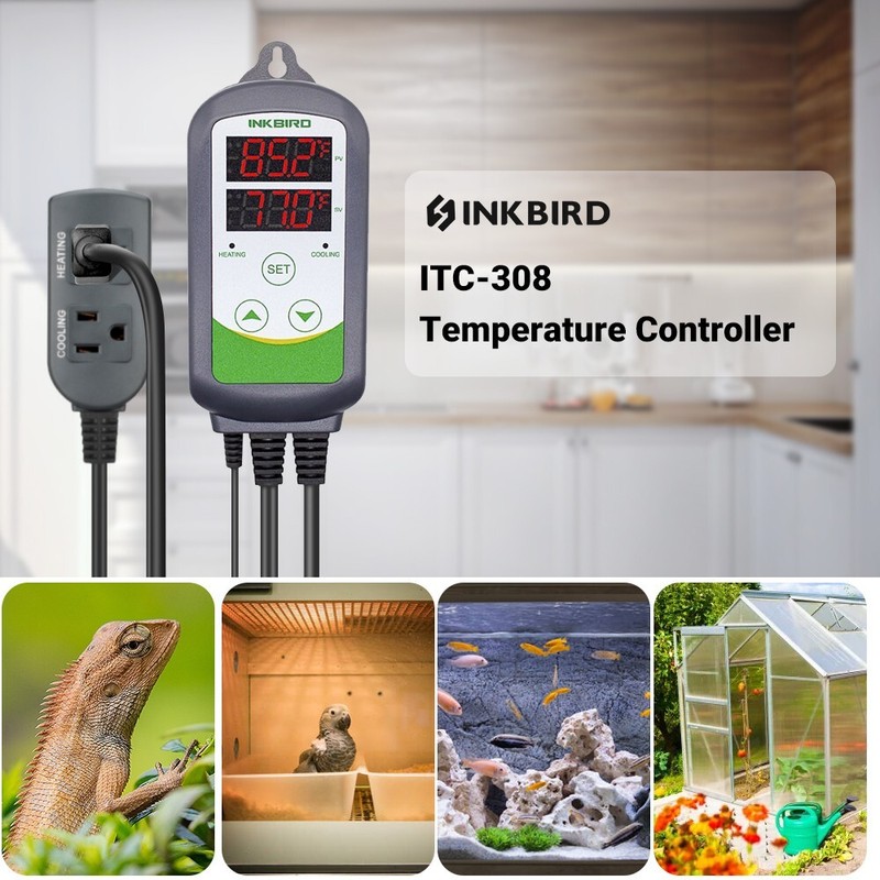 Inkbird Temperature Controller Thermostat ITC-308 Refrigerator Brewing Heating gallery