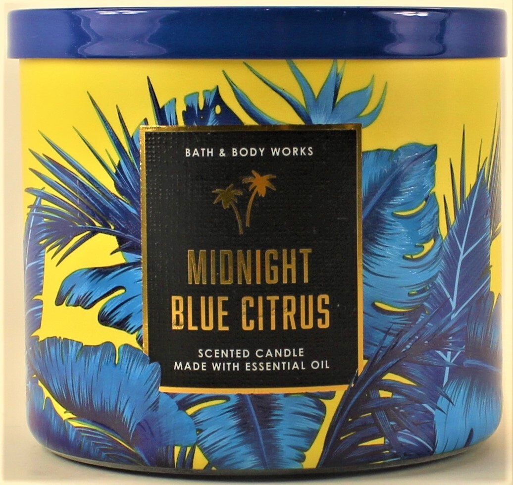 Bath & Body Works White Barn MIDNIGHT BLUE CITRUS 3 Wick 14.5 Oz Scented Candle gallery