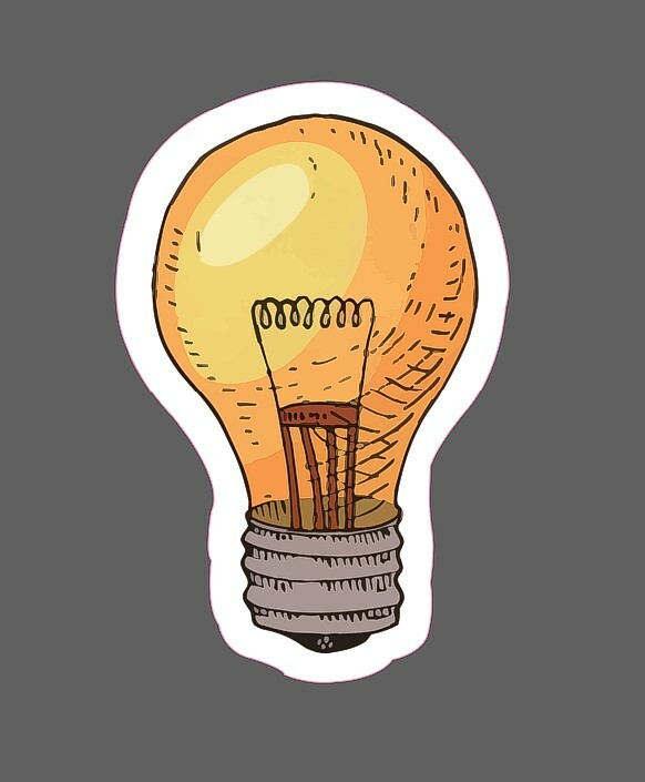 Light Bulb Sticker Idea Lumens Waterproof - Buy Any 4 For $1.75 Each Storewide! gallery