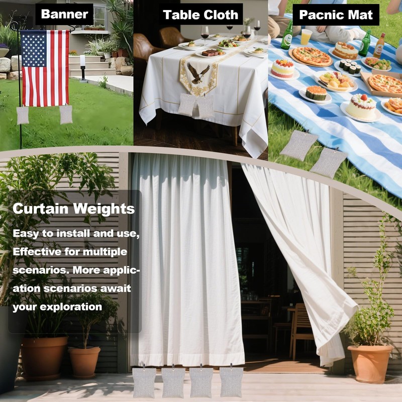 12Pack Curtain Weights, 16oz Outdoor Curtain Weights Bag, Drapery Weighted Bo... gallery
