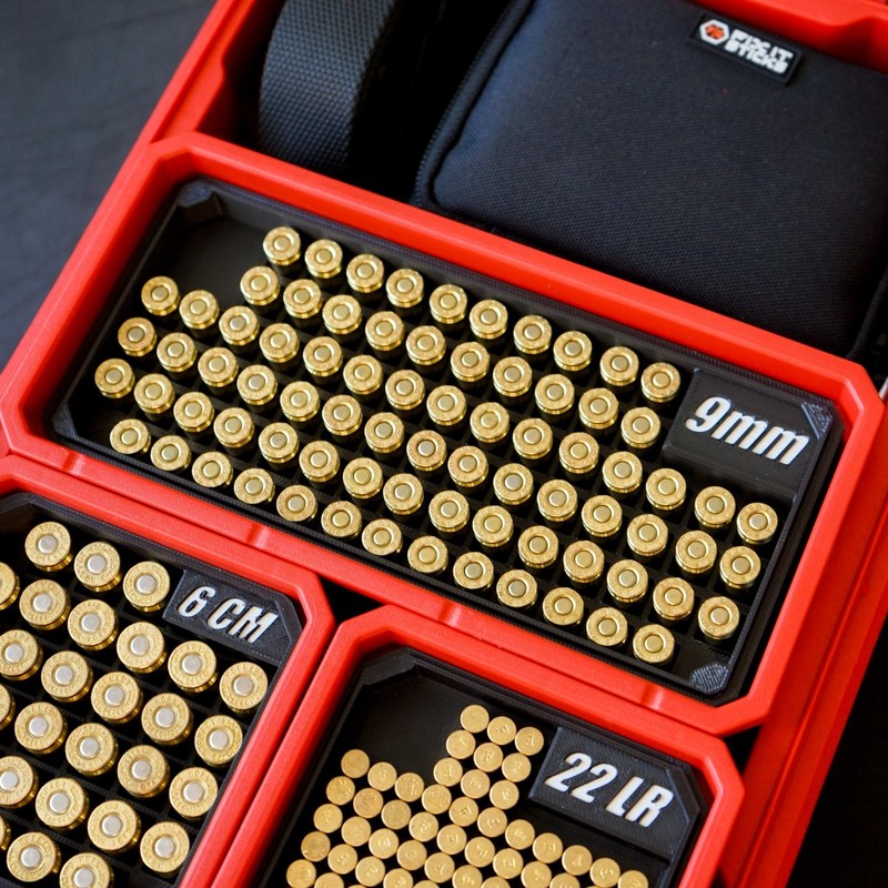 Ammo Inserts for Milwaukee Packout 100+ Calibers Divider bins black red gallery