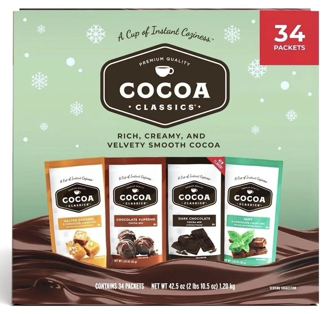 Cocoa Classics Hot Chocolate Variety Pack, 34 Packets, 4 Flavors FREE SHIPPING gallery
