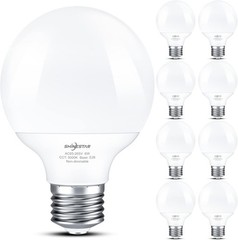 8-Pack Light Bulbs, Daylight 5000K, 60w Equivalent, G25 LED Globe Light Blubs