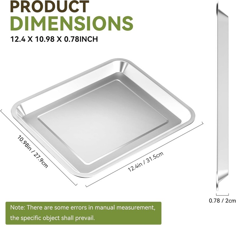 Stainless Steel Baking Tray Pan Compatible With Cuisinart Toaster Oven For Air gallery