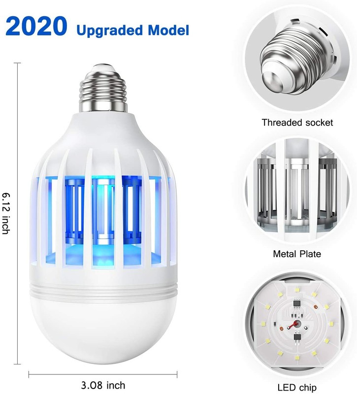 Bug Zapper LED Light Bulb Mosquito Lamp Fly Trap Killer Indoor Outdoor Insect US gallery