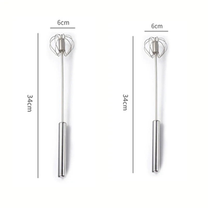 Semi-Automatic Egg Beater 304 Stainless Steel Egg Whisk Manual Hand Mixer Self T gallery
