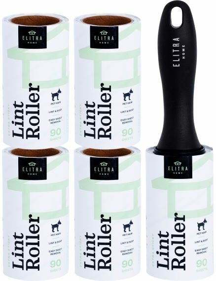 Elitra Extra Sticky Lint Roller Lightweight Handle + 4 Refill Packs (450 Sheets) gallery
