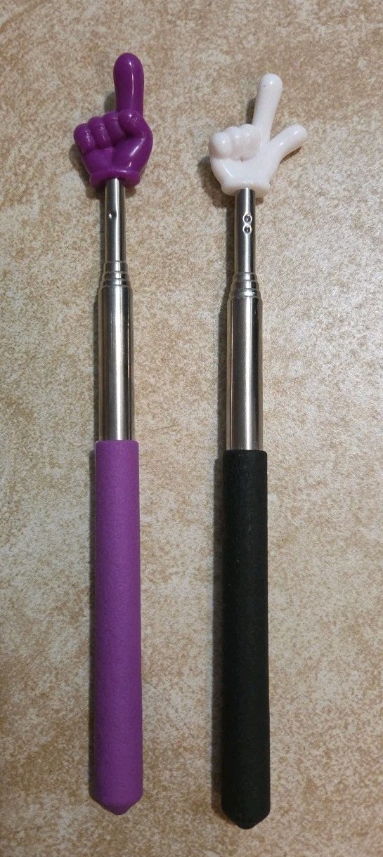 2 pieces Retractable Funny Finger pointer Purple and Black 27 Inch Long new !! gallery