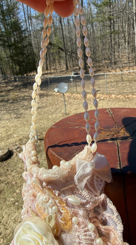 Beaded With Roses & Bows Small Chic Sachet Purse Victorian Style gallery