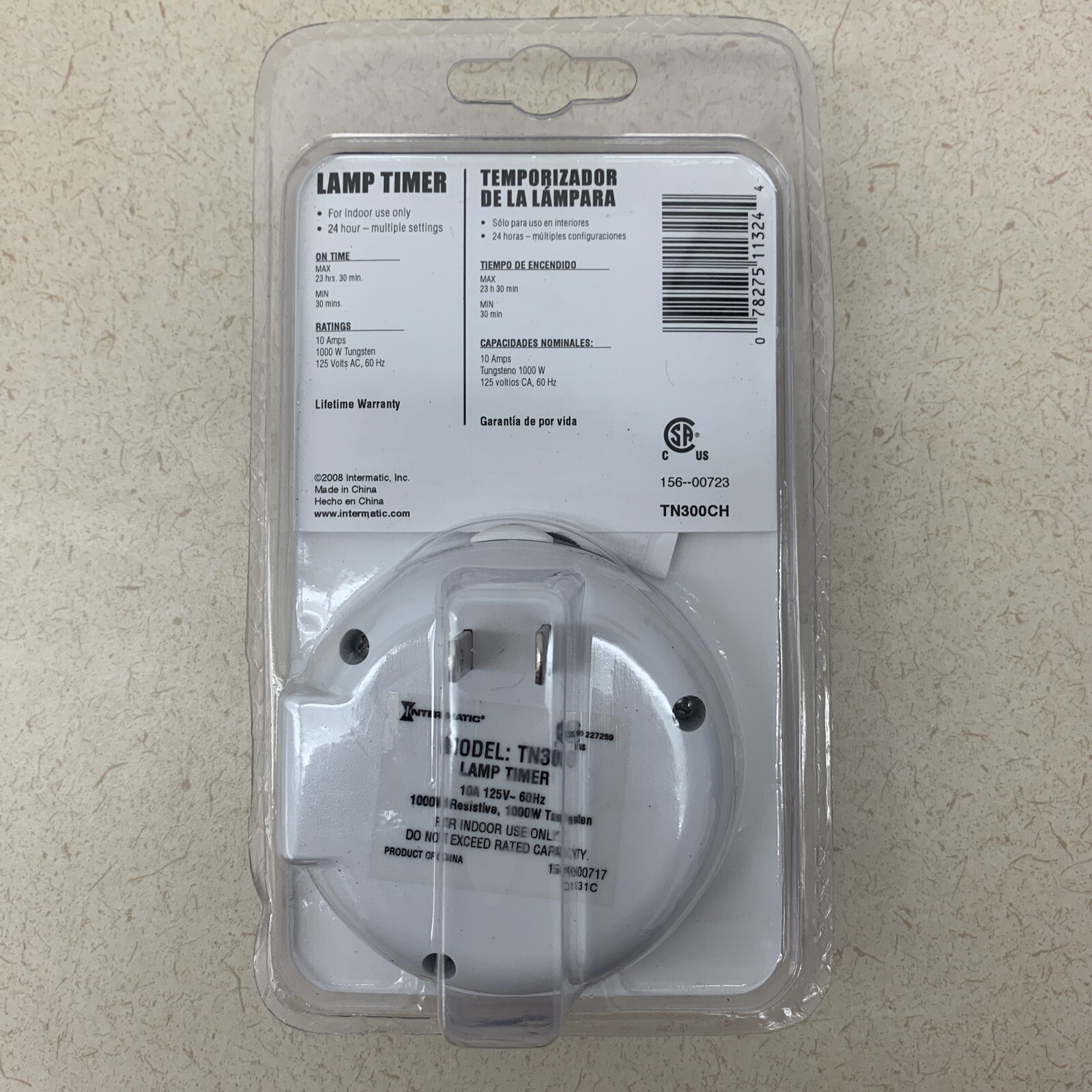 NEW Intermatic Lamp Timer - 10 Amps CFL TN300CH Sealed Manual On/Off Switch gallery