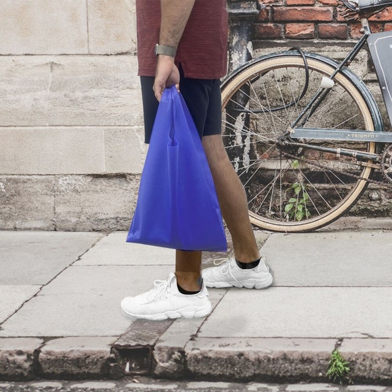 10pcs Blue Reusable Handle Gift Grocery Shopping Bags ~ 2 Size Options gallery