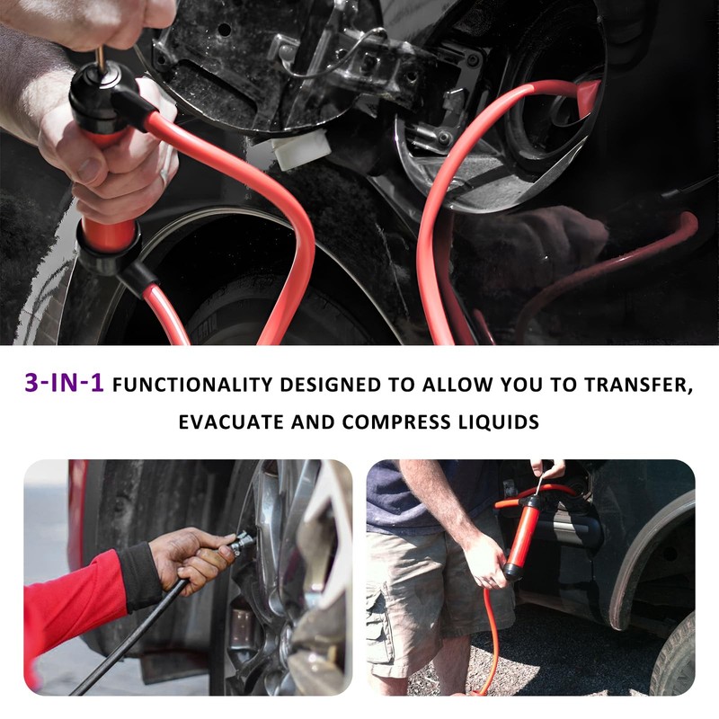 Car Siphon Fluid Transfer Pump, Multi-Use Manual Fuel Extractor Liquid Suctio... gallery