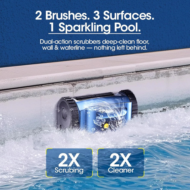 Cordless Robotic Pool Cleaner Pool Vacuum for Inground Pools Up to 2150 Sq.ft gallery