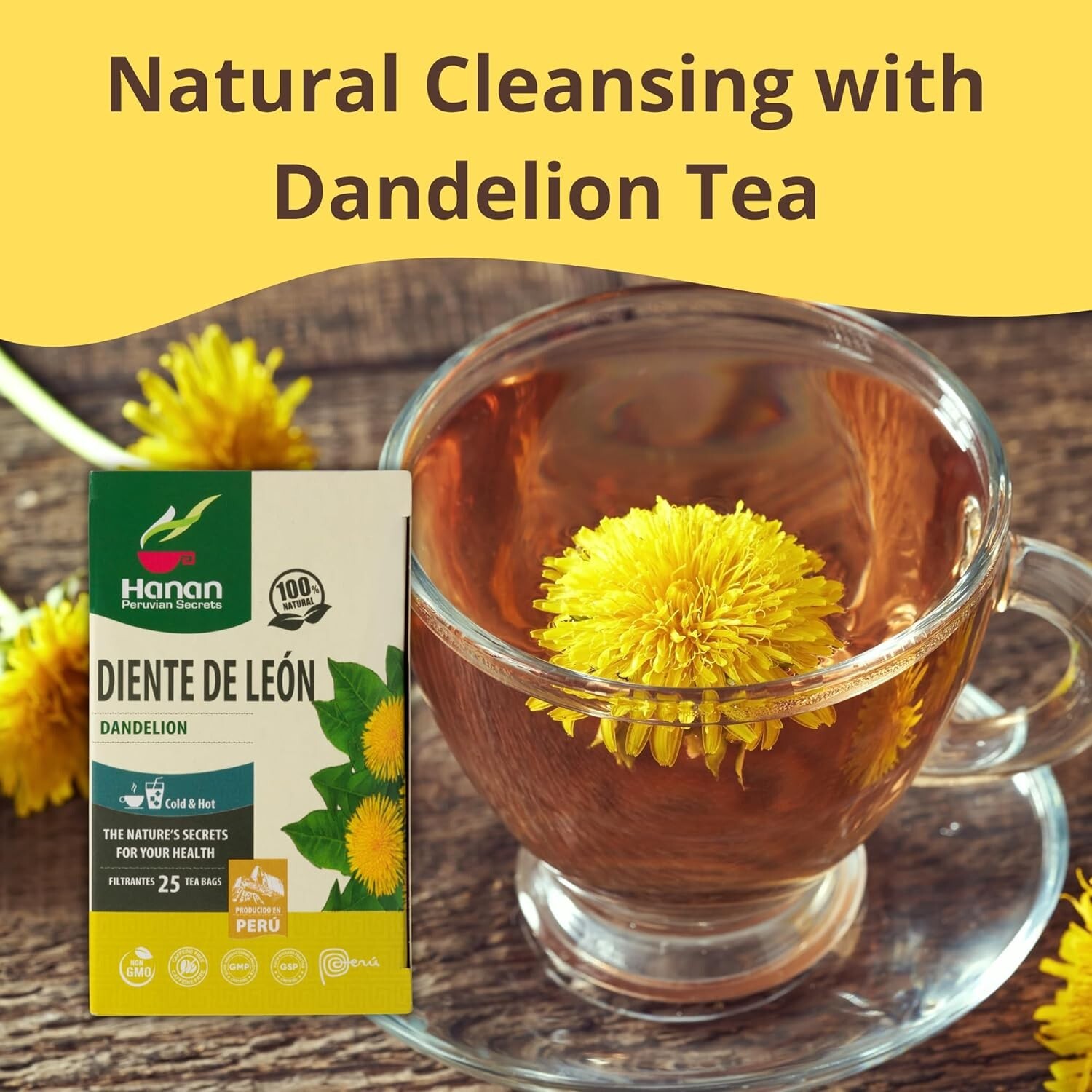 All-Natural Dandelion Root Tea Diente de León - 100 Tea Bags of from Peru gallery