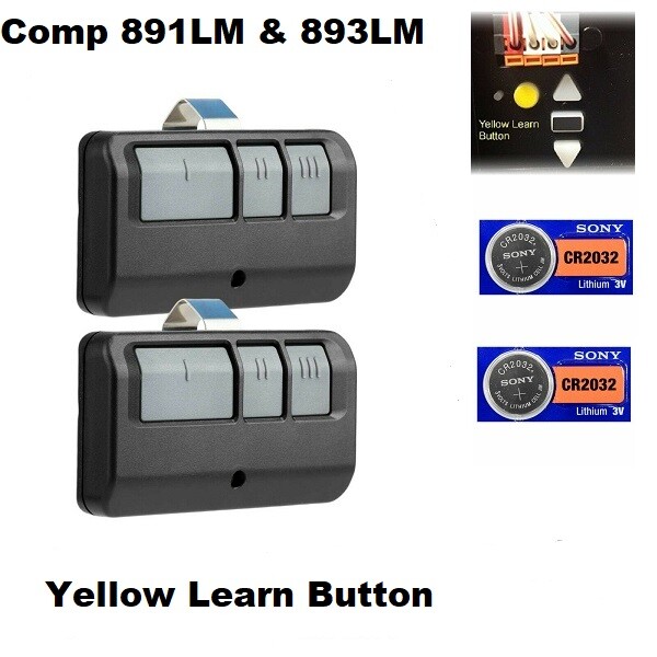 2 For Chamberlain LiftMaster Garage Door Opener Remote 893LM 953EV-P2 Learn gallery