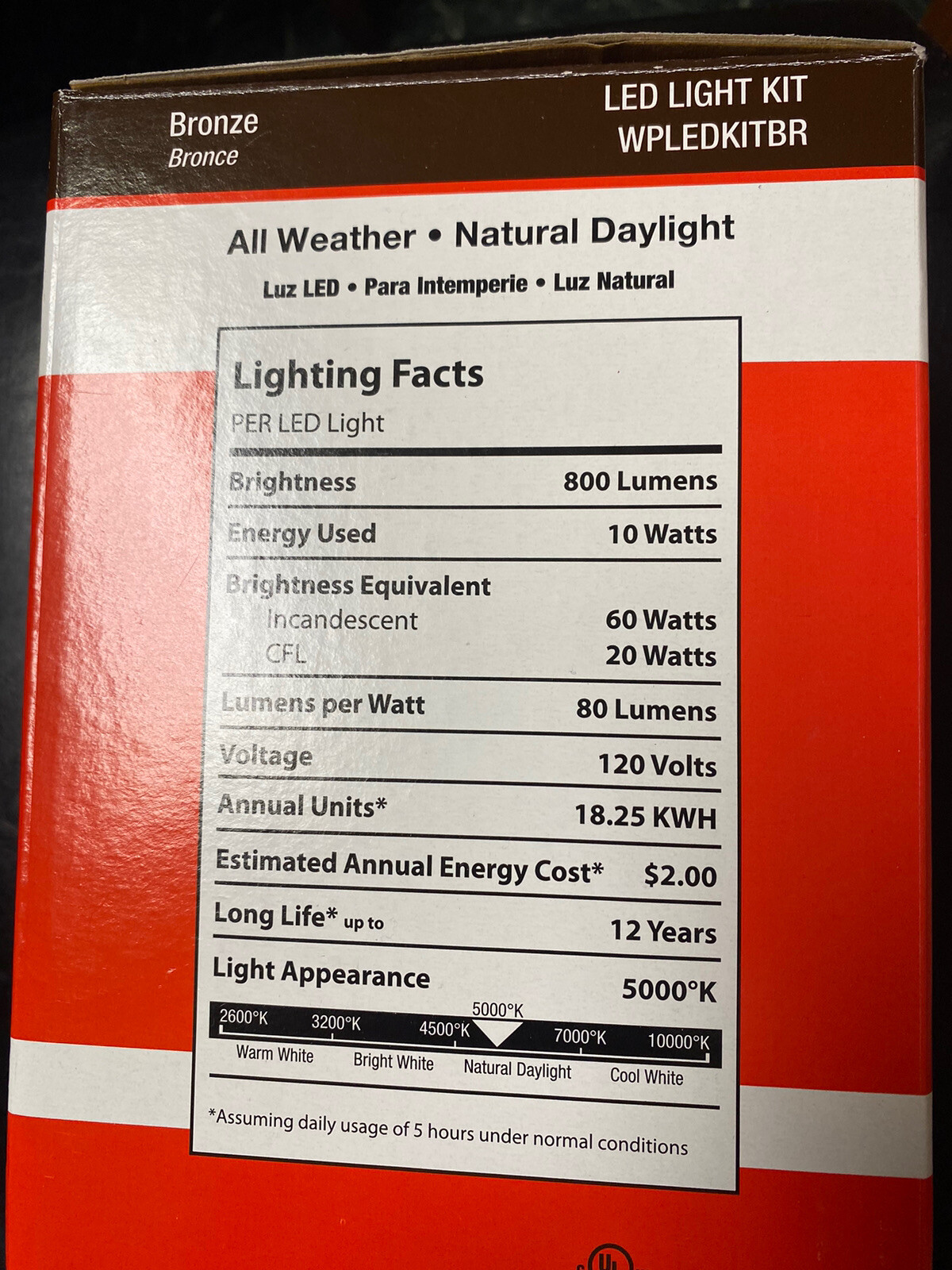 3- PACK LED Flood Light Kit Bronze Complete Unit Weather Proof Box Included gallery