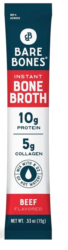 BARE BONES INSTANT BONE BROTH BEEF BOUILLON 12 STICK 1Og PROTEIN 5g COLLAGEN gallery