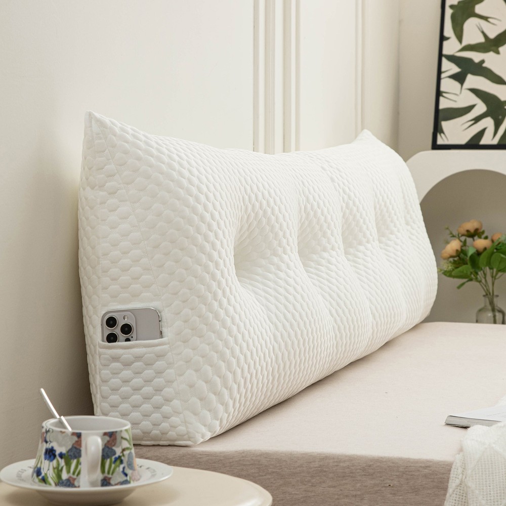 Cooling Headboard Pillow Backrest Support Wedge Pillow for Dorm Reading Sitting