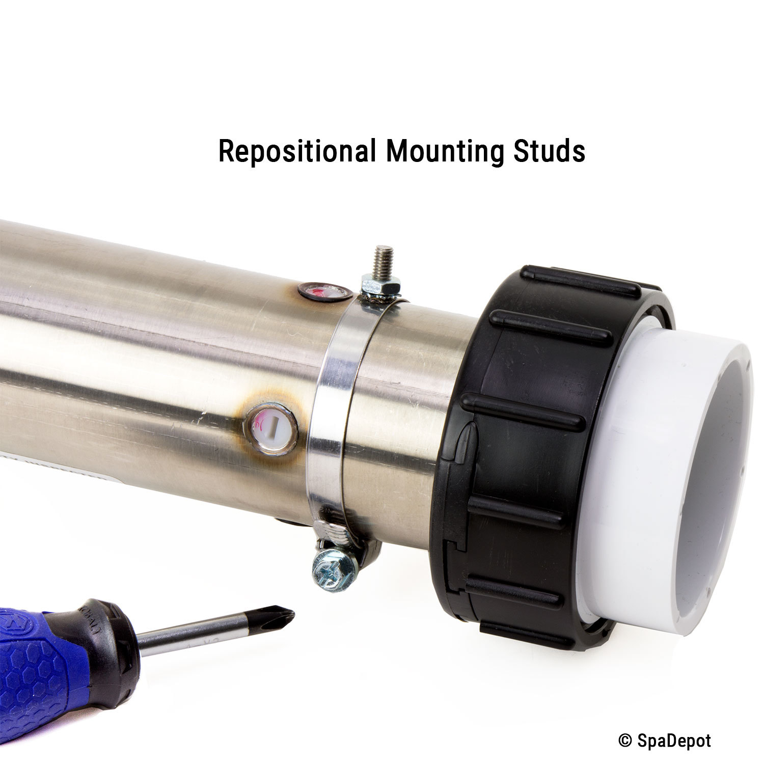 15in Universal Flo-Thru Adjustable Hot Tub Spa Heater - Choose 5.5, 4.5, or 4kW gallery