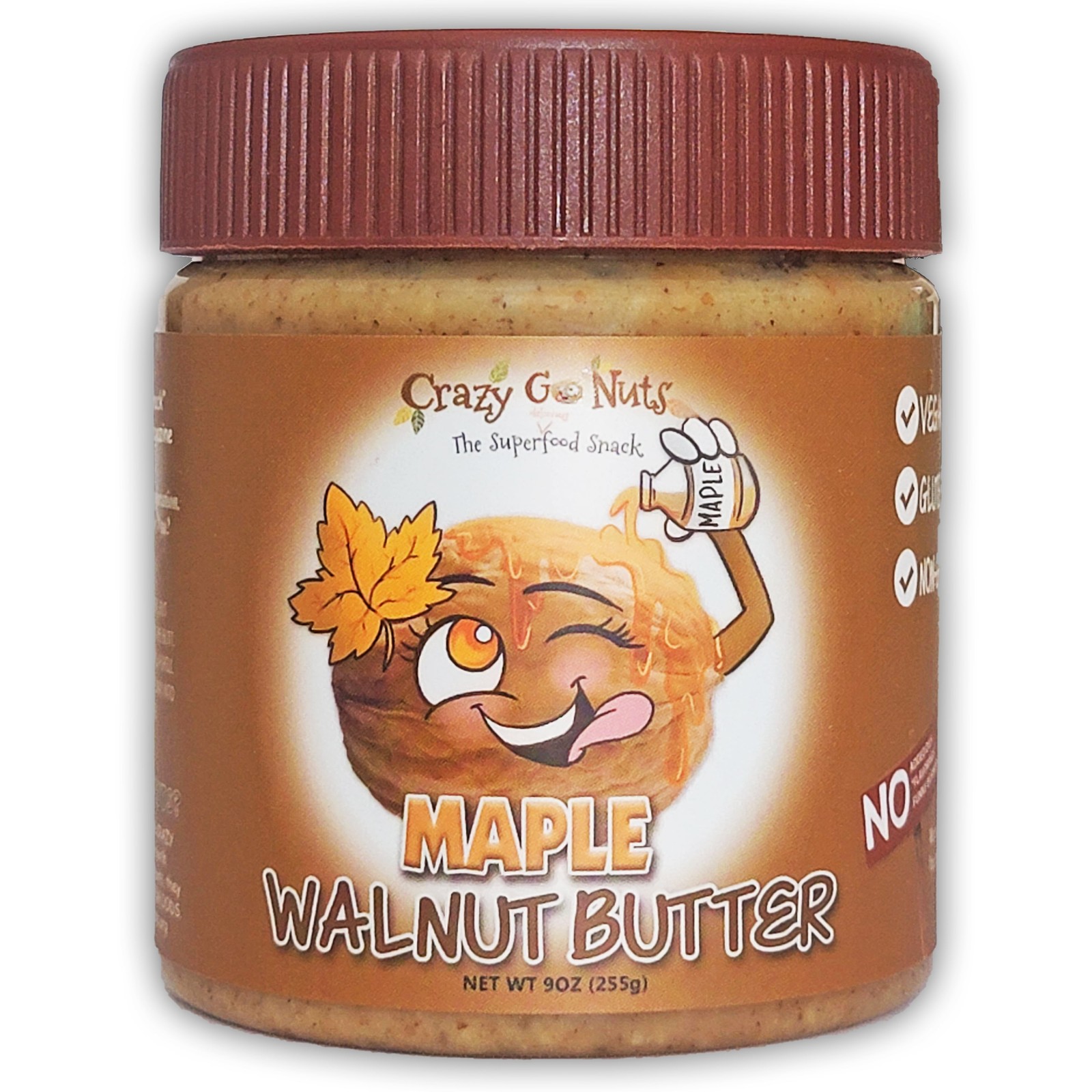 Crazy Go Nuts Walnut Butter - Maple, 9 oz (1-Pack) - Healthy Snacks, Keto, Vegan gallery