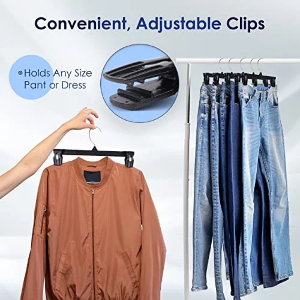 Hanger Central Heavy Duty Plastic Pants and Skirt Hangers, 12 in, 25 Pack gallery