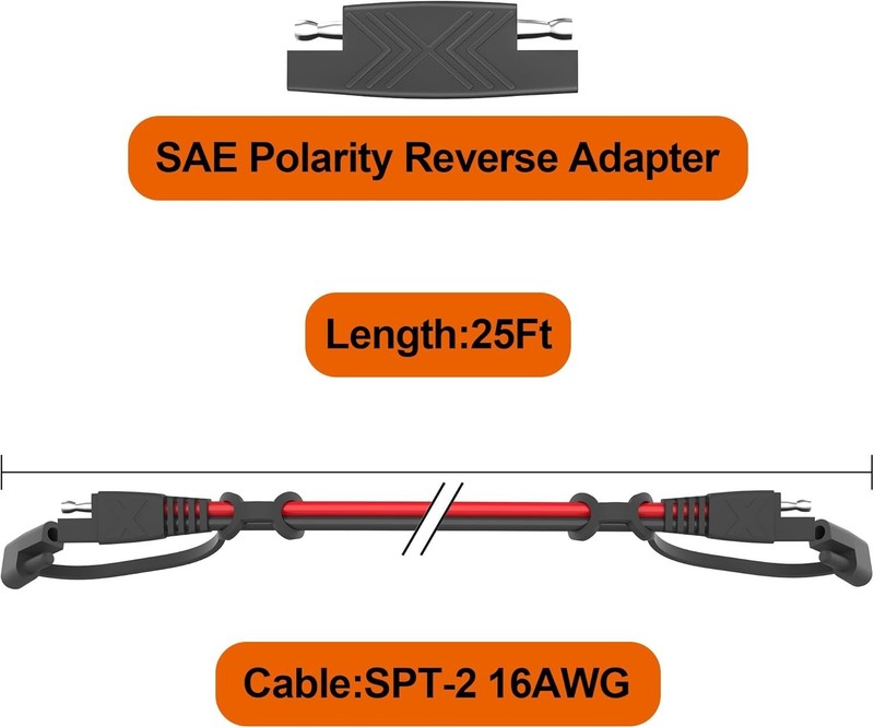 25FT SAE Extension Cable with Quick Disconnect 16AWG for Automotive Solar RV gallery