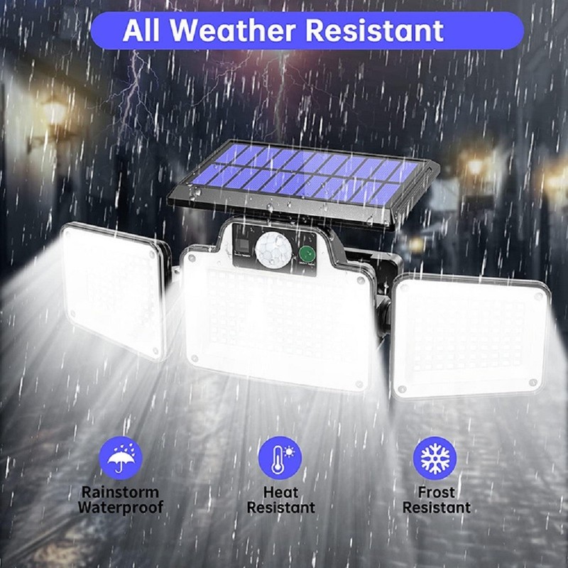 2 Pack 280 LED Motion Sensor Solar Lights Outdoor IP65 Waterproof Security Lamp gallery