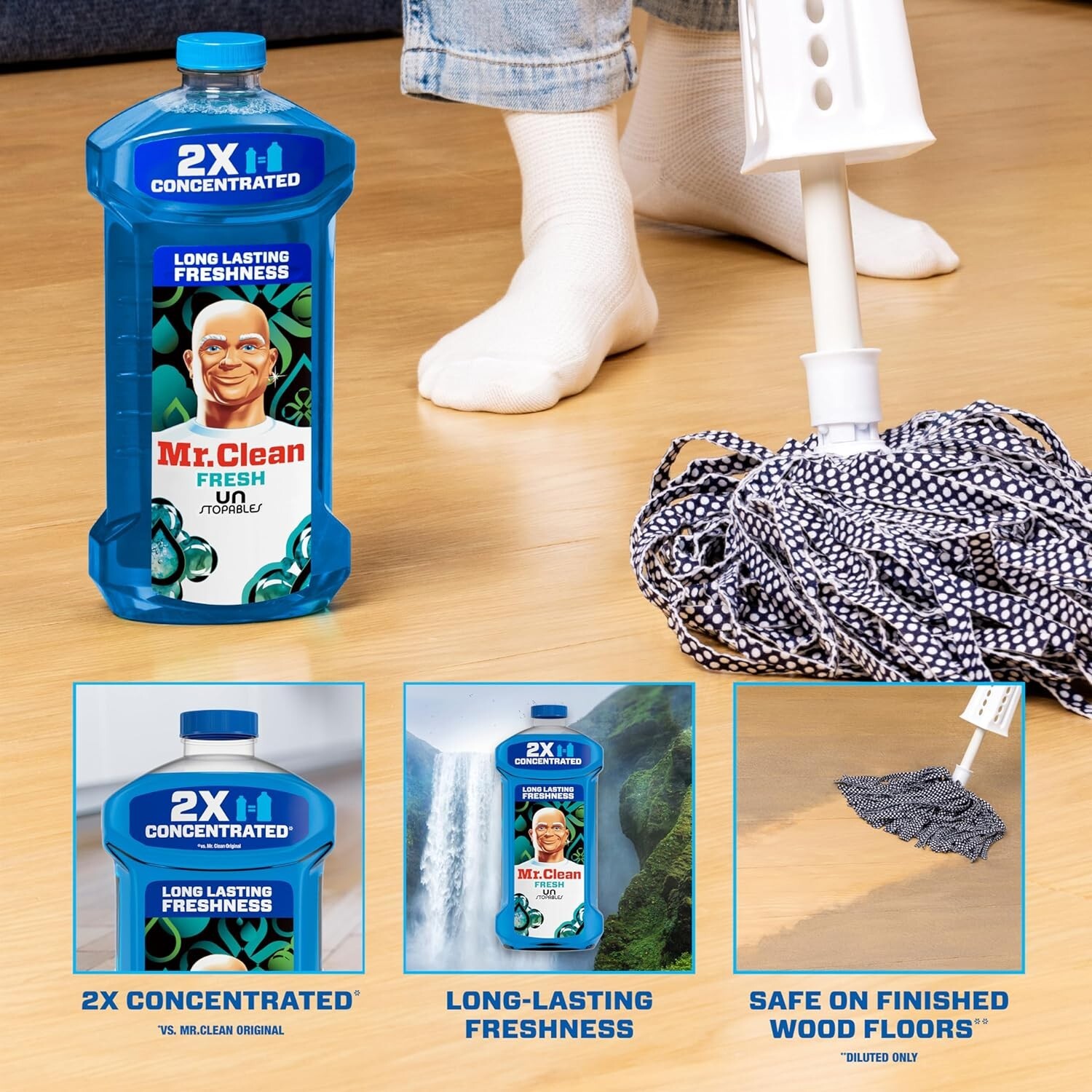 Mr.Clean 2X Concentrated Multi Surface Cleaner with Unstopables Fresh Scent 41oz gallery