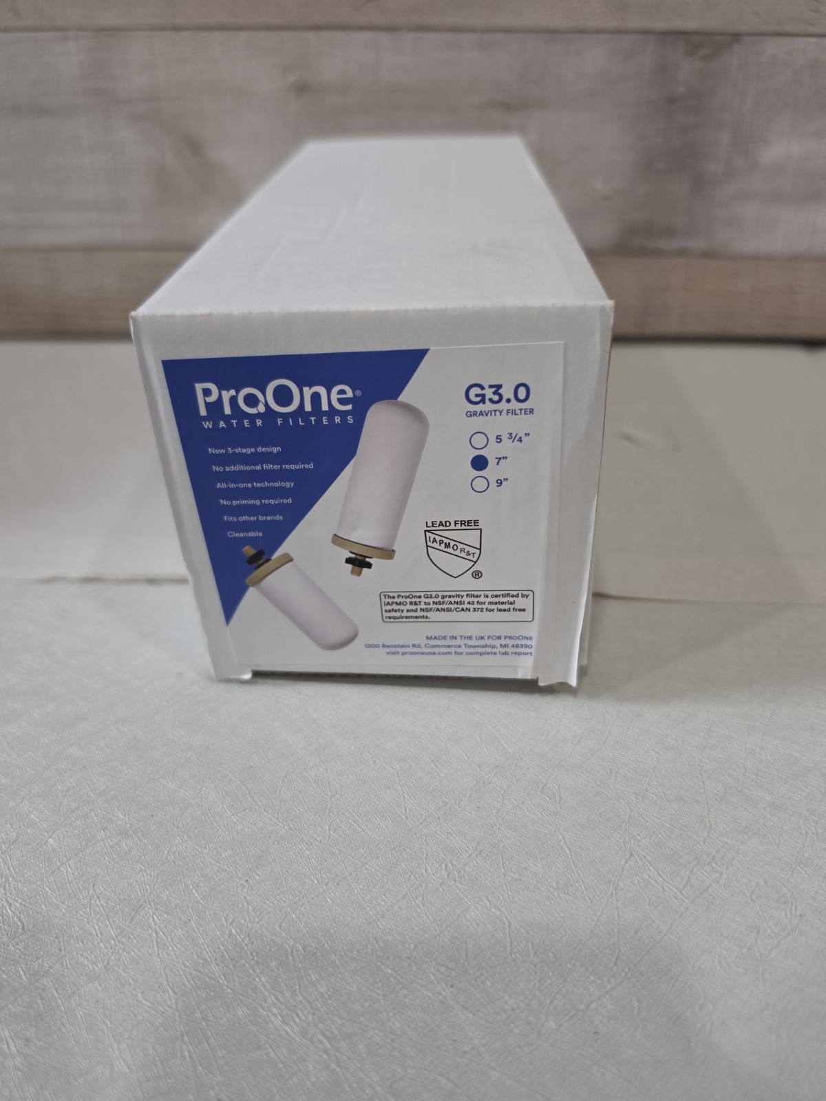 ProOne G3.0 7 Inch Ceramic Gravity Countertop Water Filter 3-Stage All-In-One gallery