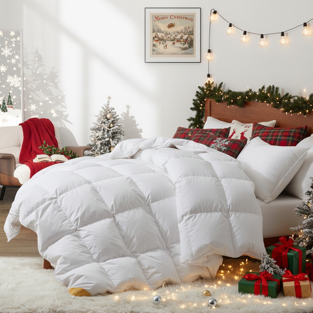 Puredown Fluffy Extra Warm Euro 90% Goose Down Comforter 500TC Cotton Shell gallery