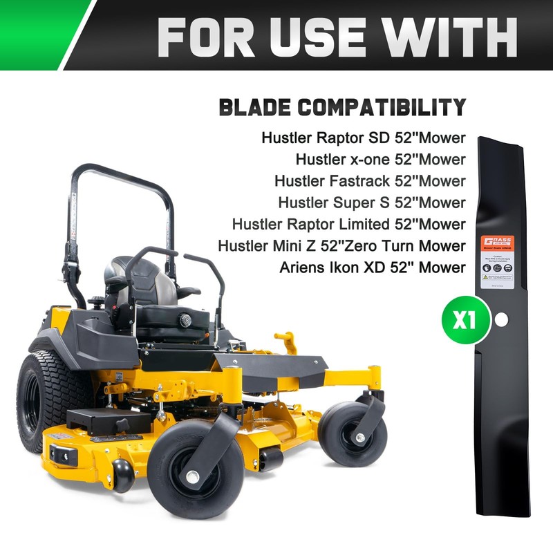 Grasscool Raptor 52 inch Mower Blades Replace Hustler 17 7/8″-Round, black gallery