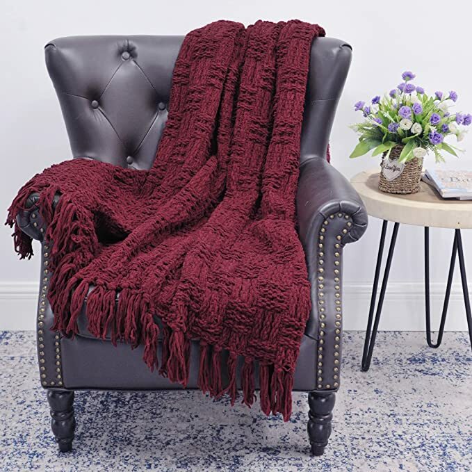 HST Cable Knit Throw Blankets with Tassels Soft Cozy Fluffy Couch Bed Sofa Decor gallery