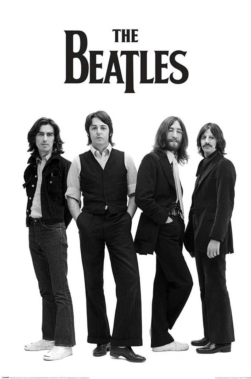 The Beatles - Music Poster (John, Paul, George & Ringo - White Background) gallery