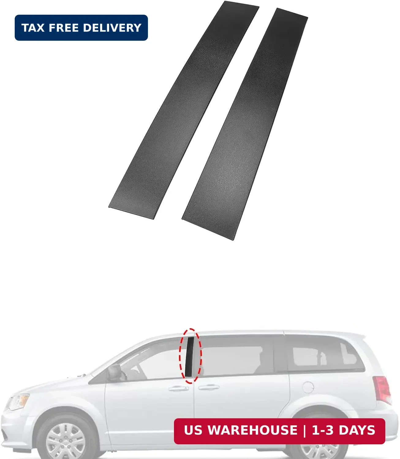 FEXON Front Driver & Passenger Side Windshield Outer B Pillar Trim Molding kit C gallery