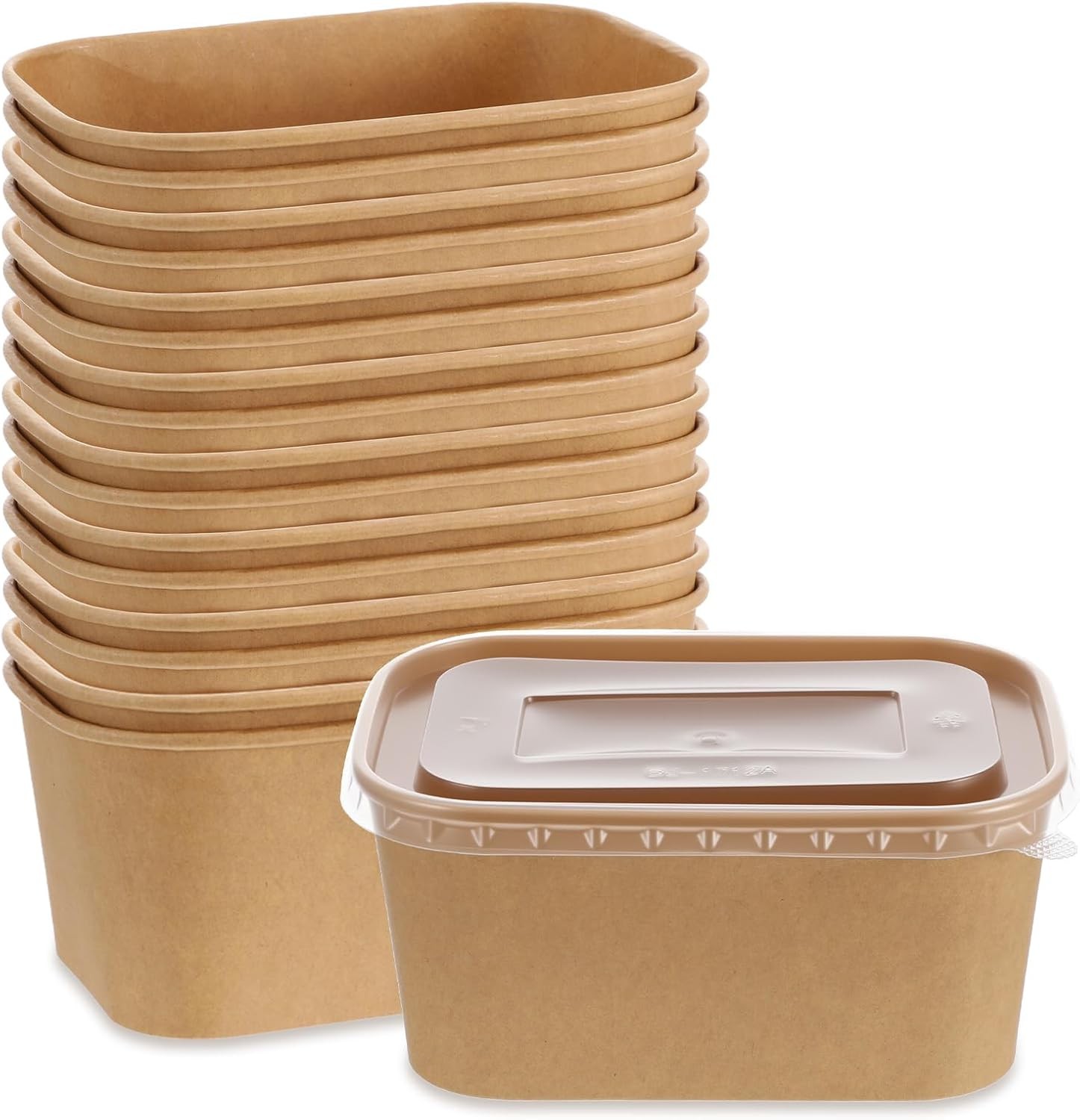 Leak-Proof Microwavable Food Containers – 50 Pack Kraft Paper To-Go Boxes gallery